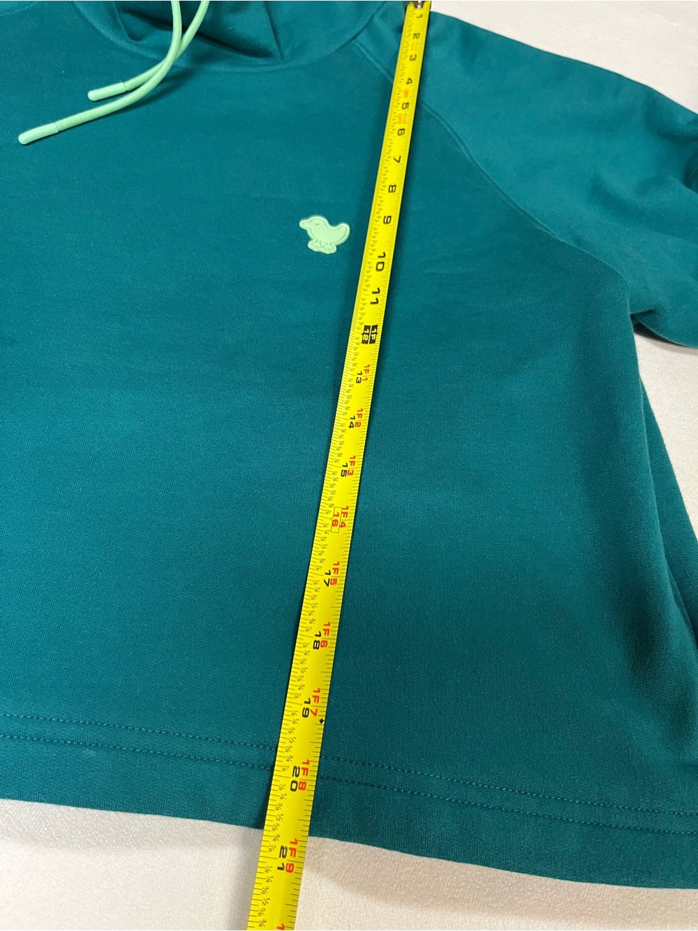 Bad Birdie Rec League Sweatshirt Women L Teal Green Golf Fleece Pullover Cropped - Picture 6 of 11